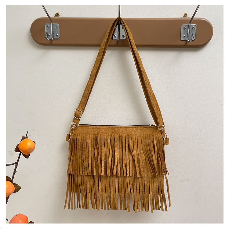 Sac Bandoulière Femme Tendance avec Franges 0