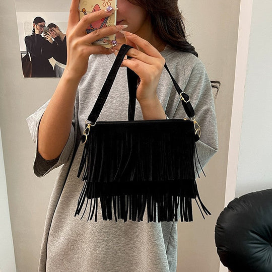 Sac Bandoulière Femme Tendance avec Franges 3