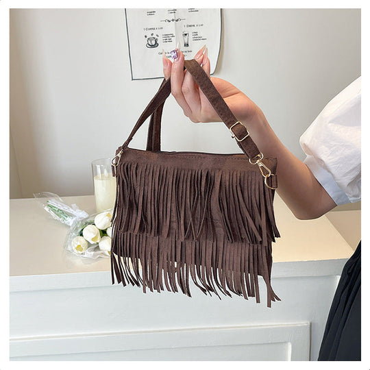 Sac Bandoulière Femme Tendance avec Franges 8
