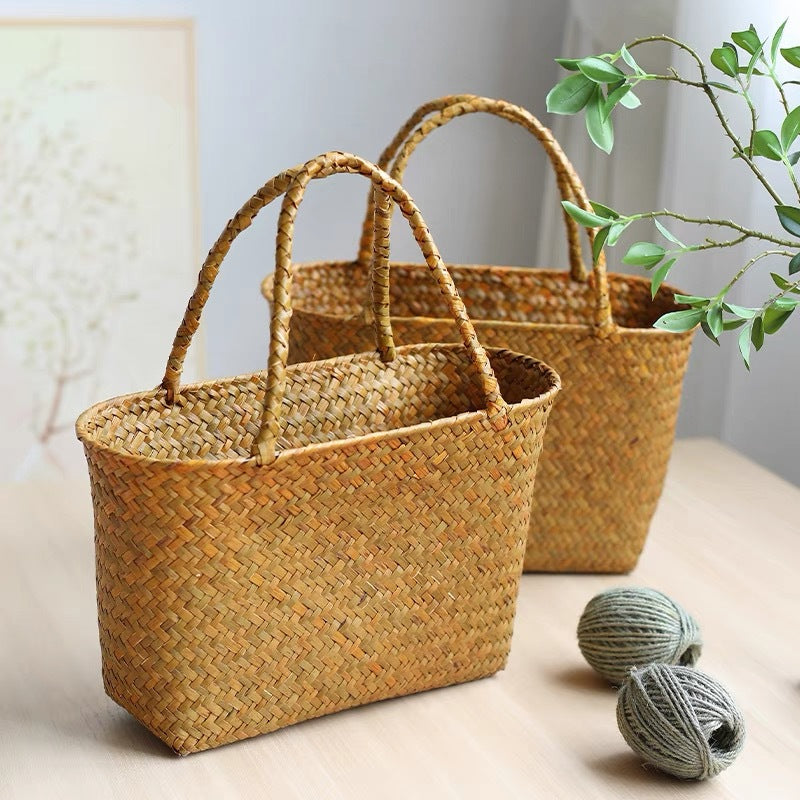 Sac Fourre-Tout Tissé Naturel pour Femme 1