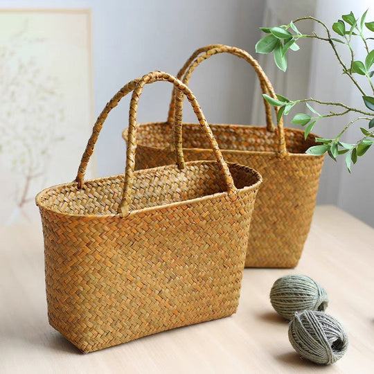 Sac Fourre-Tout Tissé Naturel pour Femme 1