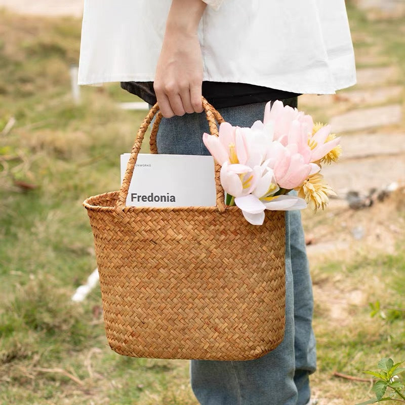 Sac Fourre-Tout Tissé Naturel pour Femme 2
