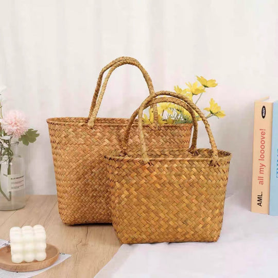 Sac Fourre-Tout Tissé Naturel pour Femme 3