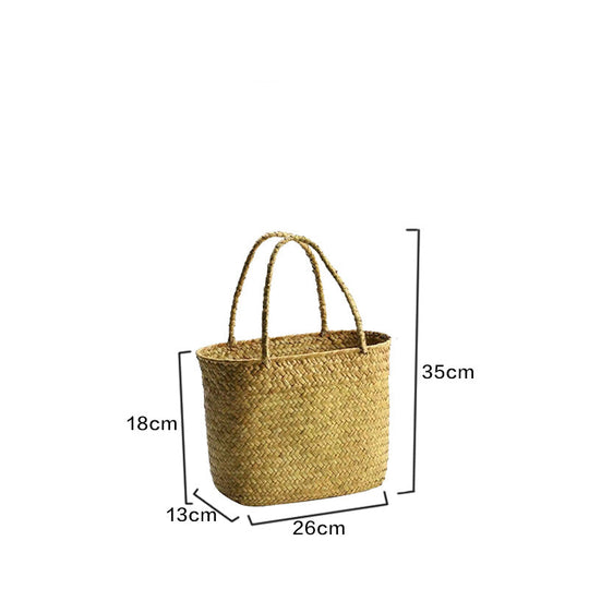 Sac Fourre-Tout Tissé Naturel pour Femme 5