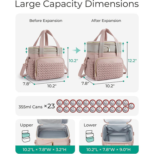 Sac Isotherme Repas Unisexe Pratique avec Compartiments pour Emporter vos Repas 3