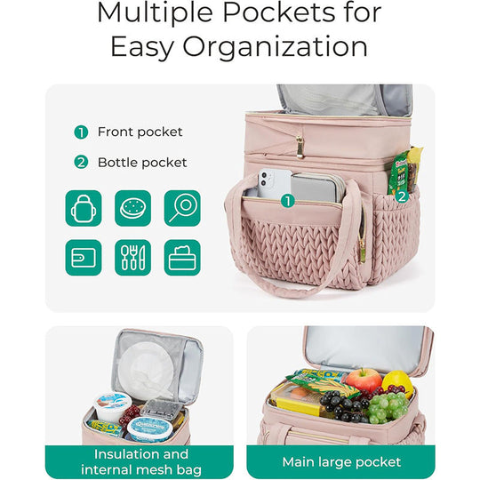Sac Isotherme Repas Unisexe Pratique avec Compartiments pour Emporter vos Repas 4