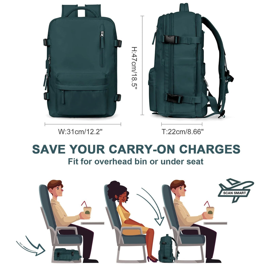 Sac à Dos Femme Voyage Fonctionnel avec Compartiments Pratiques 6
