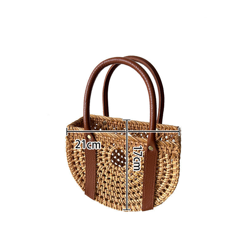 Sac à Main Femme Panier avec Poignées en Cuir Chic 0