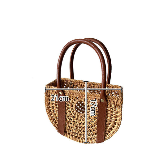 Sac à Main Femme Panier avec Poignées en Cuir Chic 0