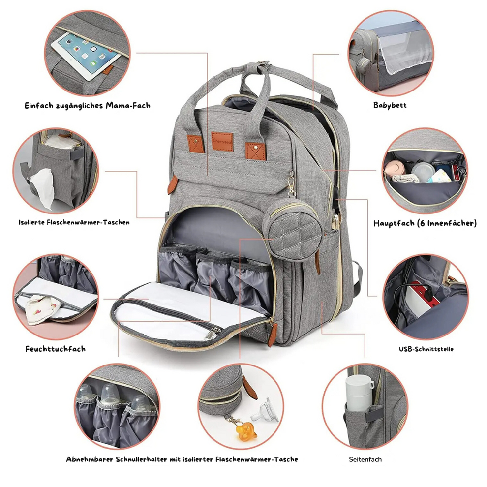 Sac à dos à langer 2 en 1 avec matelas à langer intégré 3