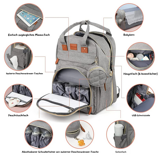 Sac à dos à langer 2 en 1 avec matelas à langer intégré 3