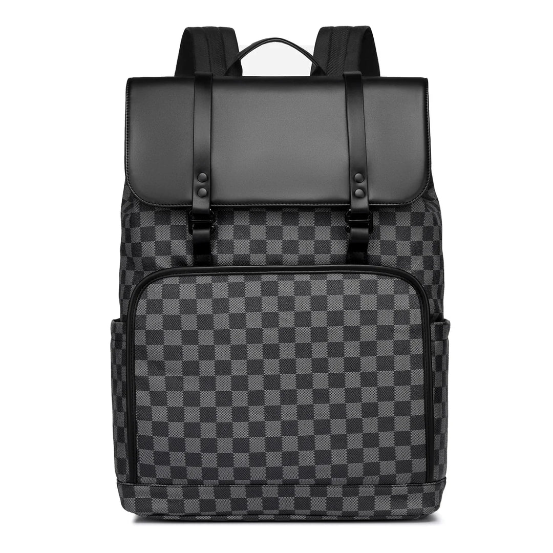 Sac à dos à motif damier pour homme et femme moderne 5