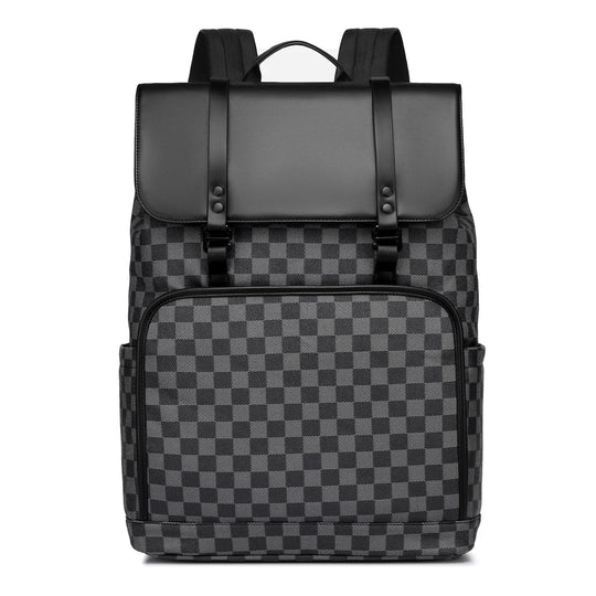 Sac à dos à motif damier pour homme et femme moderne 5