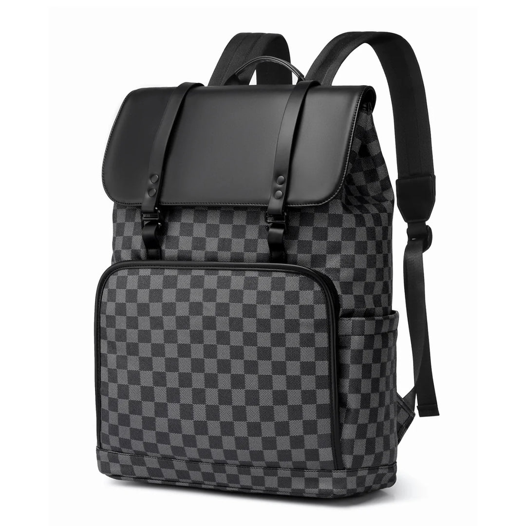 Sac à dos à motif damier pour homme et femme moderne 6