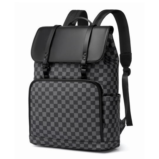 Sac à dos à motif damier pour homme et femme moderne 6