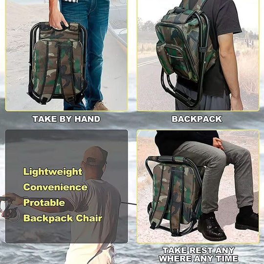 Sac à dos camouflage 3 en 1 avec chaise pliante 8