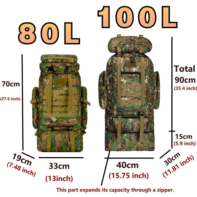 Sac à dos de randonnée 80L/100L pour hommes et femmes 1