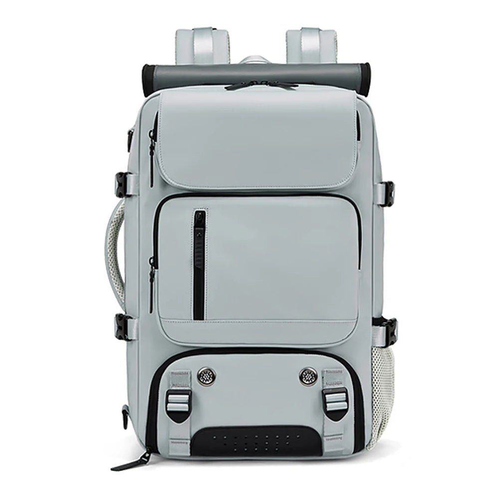 Sac à dos de voyage imperméable avec port USB et compartiment à chaussures 12