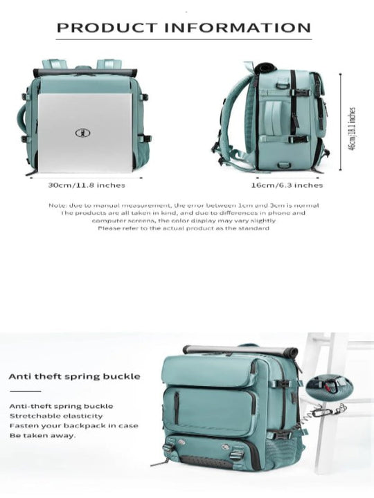 Sac à dos de voyage imperméable avec port USB et compartiment à chaussures 5