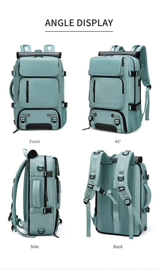 Sac à dos de voyage imperméable avec port USB et compartiment à chaussures 6