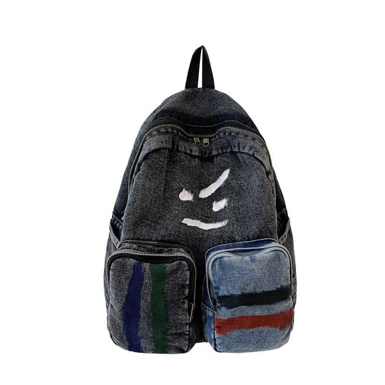 Sac à dos denim artistique pour homme et femme 0