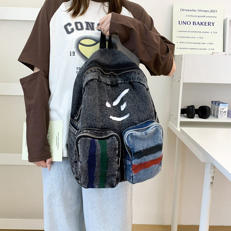 Sac à dos denim artistique pour homme et femme 3