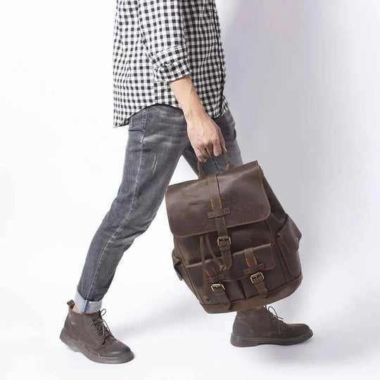 Sac à dos en cuir pour hommes vintage 4