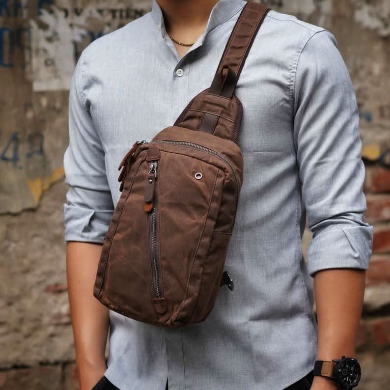Sac à dos en toile cirée pour hommes et femmes avec plusieurs compartiments 2