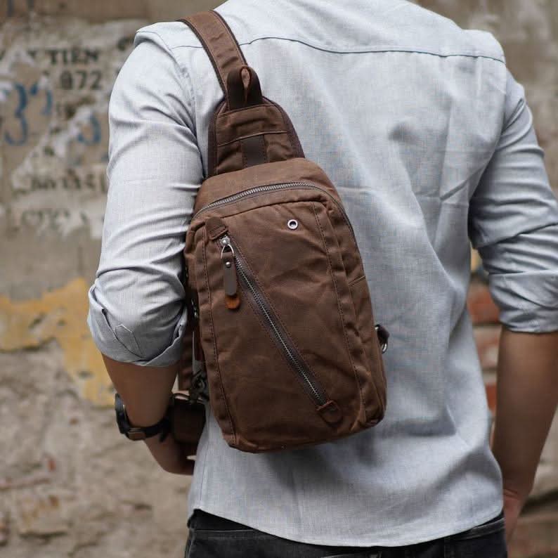 Sac à dos en toile cirée pour hommes et femmes avec plusieurs compartiments 4
