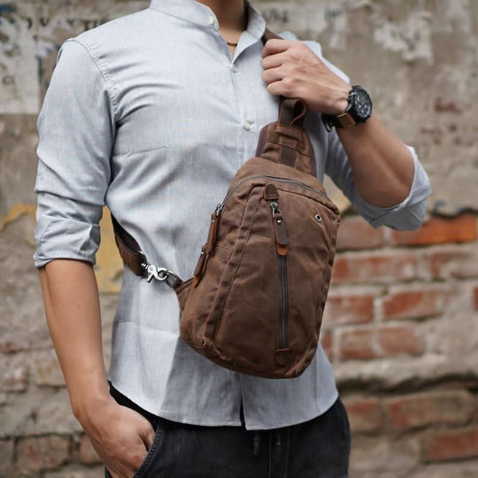 Sac à dos en toile cirée pour hommes et femmes avec plusieurs compartiments 5