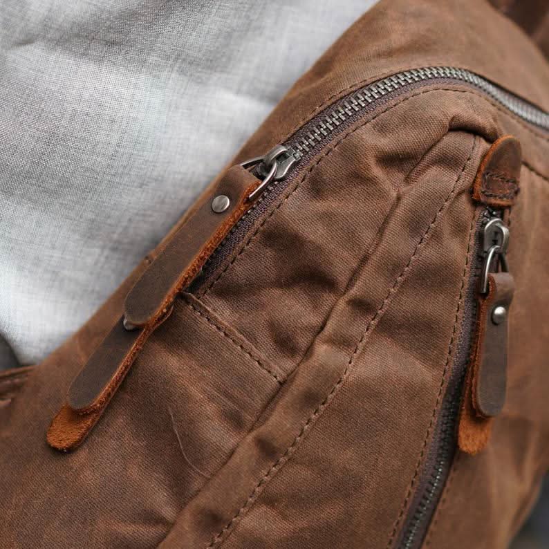 Sac à dos en toile cirée pour hommes et femmes avec plusieurs compartiments 7