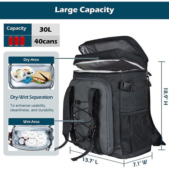Sac à dos isotherme multi-compartiments pour homme et femme 4