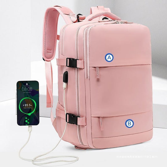 Sac à dos multifonctionnel avec port USB et compartiment chaussures séparé pour homme et femme 2