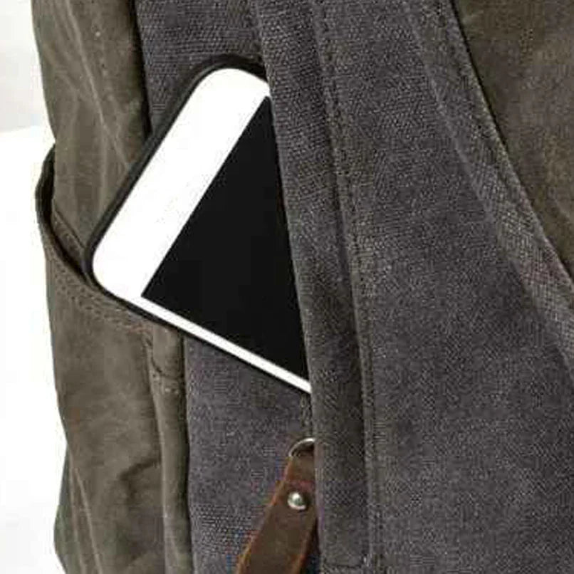 Sac à dos pour hommes en toile imperméable au style vintage 3