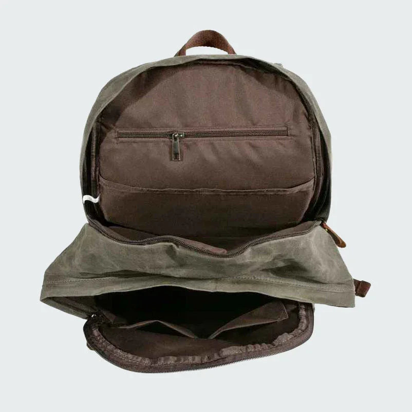 Sac à dos pour hommes en toile imperméable au style vintage 7