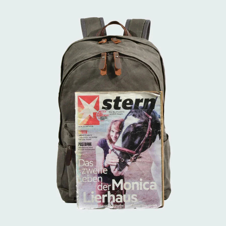 Sac à dos pour hommes en toile imperméable au style vintage 8