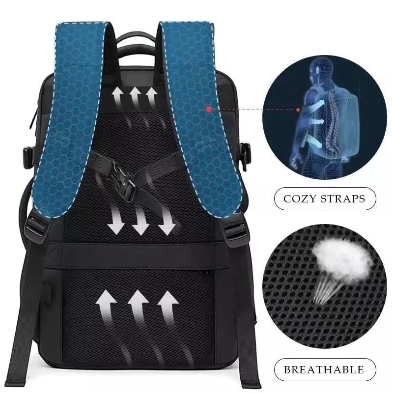 Sac à dos professionnel pour hommes avec espace de rangement extensible 3