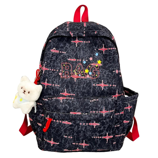 Sac à dos scolaire graphique pour femme style amusant 0