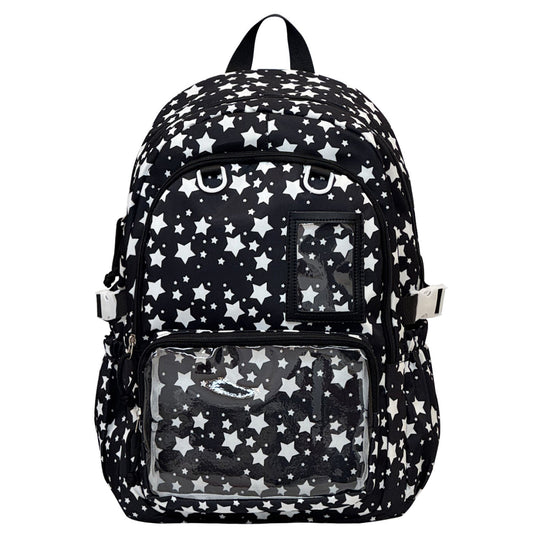Sac à dos transparent à motifs étoiles pour femme et homme 1