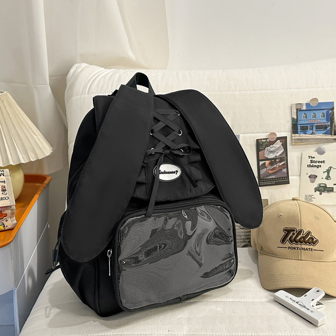 Sac à dos unisexe avec oreilles de lapin ludique 1