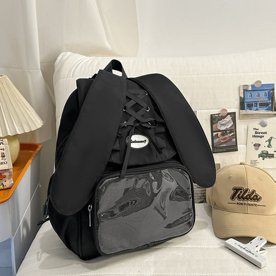 Sac à dos unisexe avec oreilles de lapin ludique 1