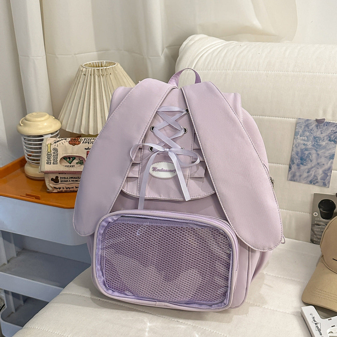 Sac à dos unisexe avec oreilles de lapin ludique 4