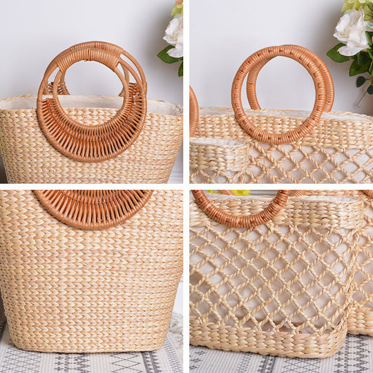 Sac de Plage Femme Artisanal avec Ansages Tressées 4