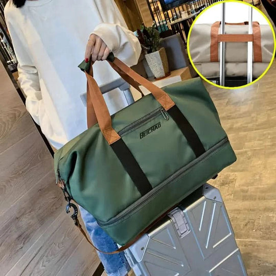Sac de Sport Femme Portable avec Compartiment à Chaussures et Design Compact 1