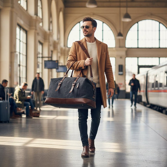 Sac de sport pour homme en toile et cuir 3