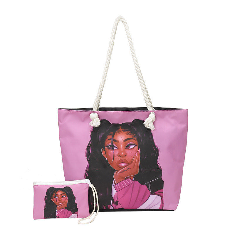 Sac fourre-tout de plage à imprimé graphique pour femme 10