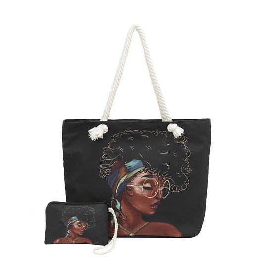 Sac fourre-tout de plage à imprimé graphique pour femme 13