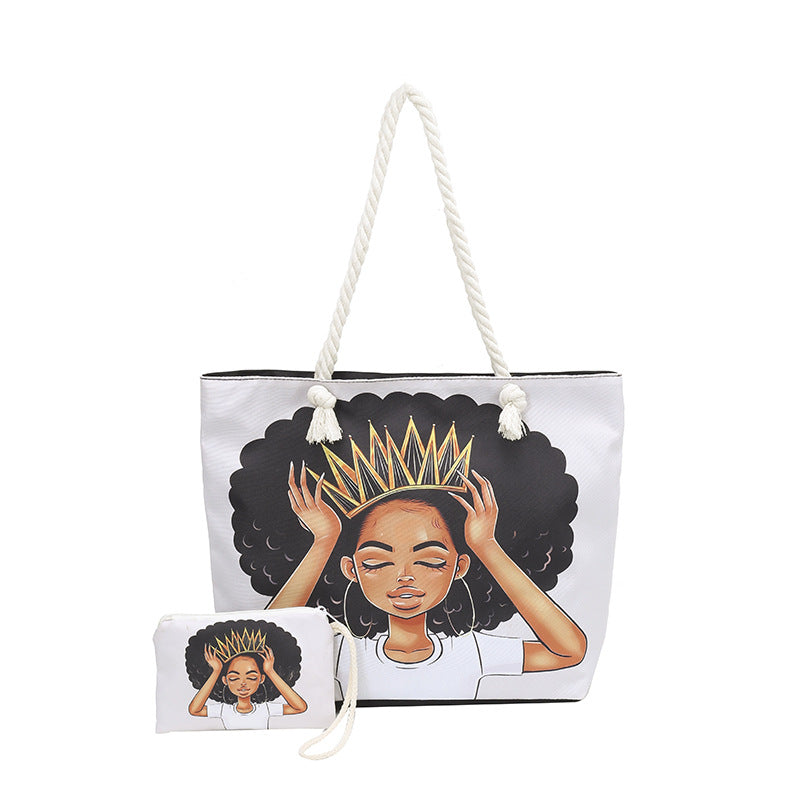 Sac fourre-tout de plage à imprimé graphique pour femme 14