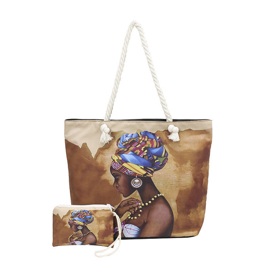 Sac fourre-tout de plage à imprimé graphique pour femme 17