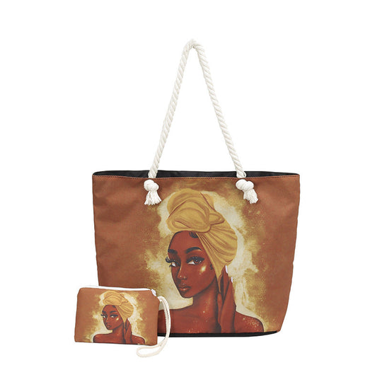 Sac fourre-tout de plage à imprimé graphique pour femme 18